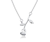 Lovely Rose Silver Necklace SPE-5481